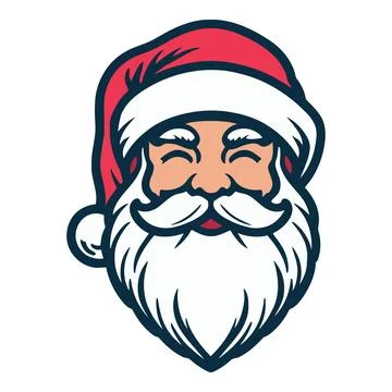 Happy Santa Claus Head Vector Illustration for Christmas Stock Illustration