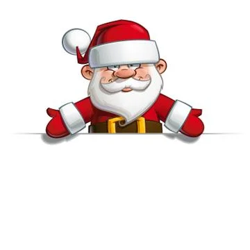 Happy santa - empty label open hands Stock Illustration