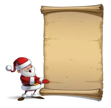 Happy Santa Scroll - Presenting to You Stock Illustration