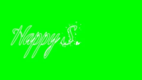Happy Saturday Animated Script Text on Green Screen Video stock 343199578
