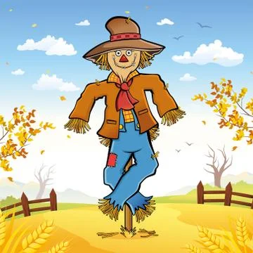 Happy Scarecrow Stock Illustration