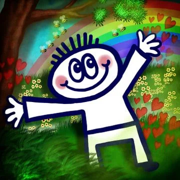 Happy Scene Stock-Illustration