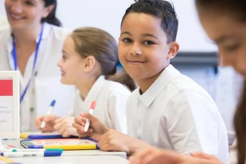 Happy at School Stockfoto's