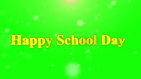 Happy School text animation on green screen. Educational greeting with floating Video stock 340250983