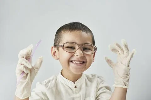 Happy schoolboy looking at the camera Stock Photos