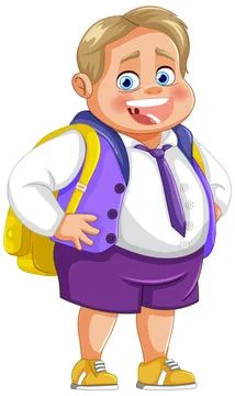 Happy Schoolboy Ready for Class Stock Illustration
