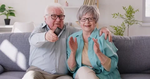 Happy senior aged couple, old wife and Stock Video Pond5