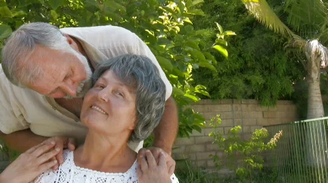 Happy senior couple hugging - Version 4 Stock Footage