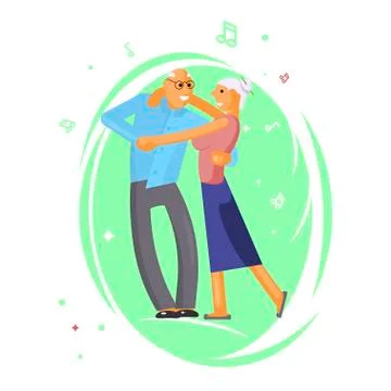 Happy senior couple Stock Illustration