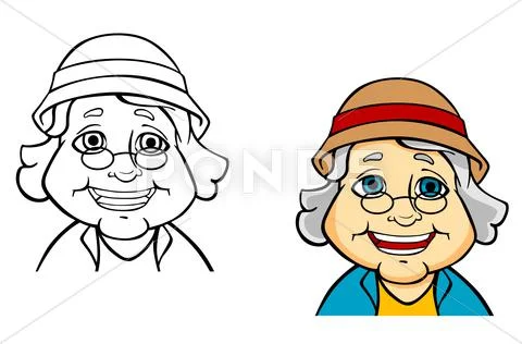 Happy senior grandmother Stock Illustration