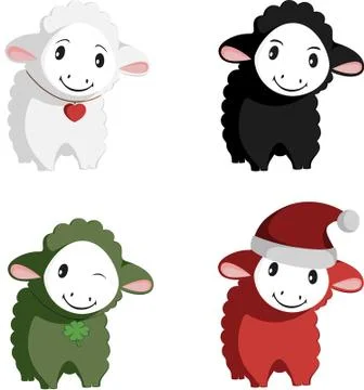 Happy Sheep Mascots Stock Illustration