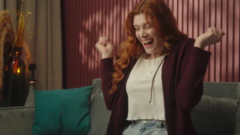 Happy shocked Caucasian woman healthy Stock Video Pond5