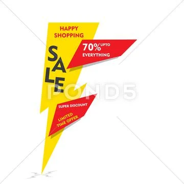 Colorful limited time sale offer discount deal Vector Image