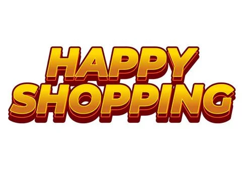 Happy shopping. Text effect with 3D style and modern colors Stock-Illustration