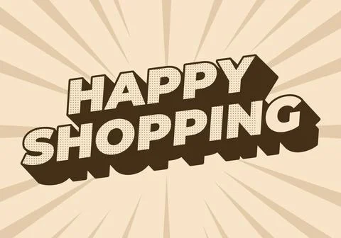Happy shopping. Text effect with 3D style and modern colors Stock-Illustration