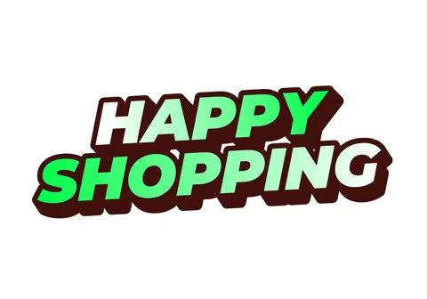 Happy shopping. Text effect with 3D style and modern colors Stock-Illustration