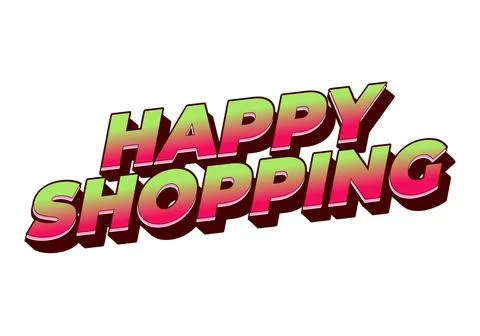 Happy shopping. Text effect with 3D style and modern colors Stock-Illustration