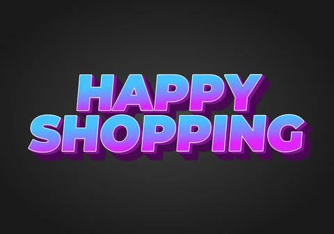 Happy shopping. Text effect with 3D style and modern colors Stock-Illustration
