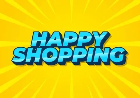 Happy shopping. Text effect with 3D style and modern colors Stock-Illustration