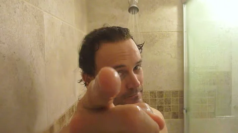 Happy Shower Guy Stock Footage 46545216
