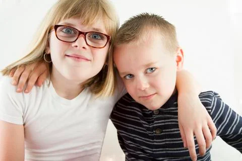 Happy siblings Stock Photos