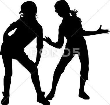 Happy silhouettes children Stock Illustration