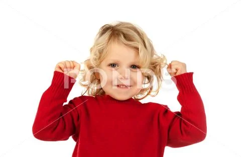 Happy small kid raising his arms Stock Photos