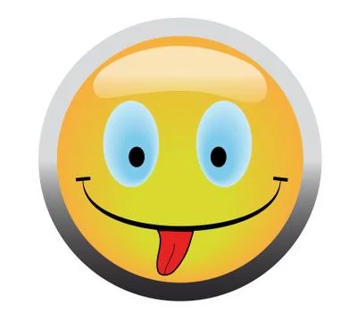 Happy smile button Stock Illustration