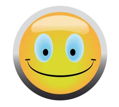 Happy smile button Illustrazione stock