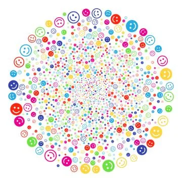 Happy Smile Exploding Spheric Cluster イラスト素材