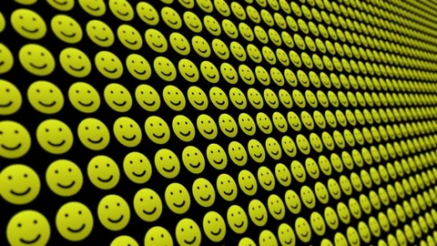 Happy smile icons pattern animated background Stock Footage 121565307