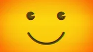 Happy Smiley Emoji Icon With Digital Glitch Noise Effects Stock Footage