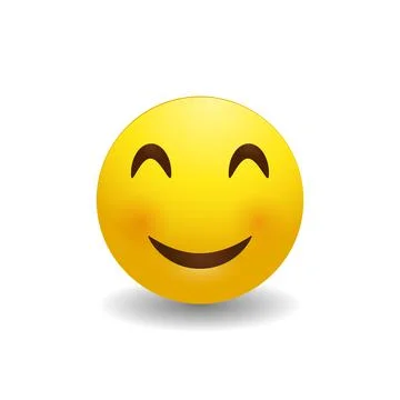 Happy Smiley Face 3D Stylized Stock Illustration