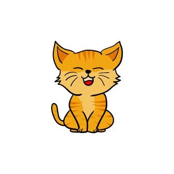 Happy smiley orange cat element Stock Illustration