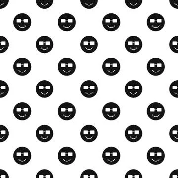 Happy smiley pattern, simple style Stock Illustration