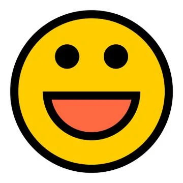 Happy Smiley Smiling Face Flat Style Stock-Illustration