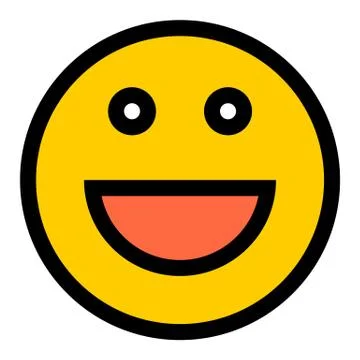 Happy Smiley Smiling Face Flat Style Stock-Illustration