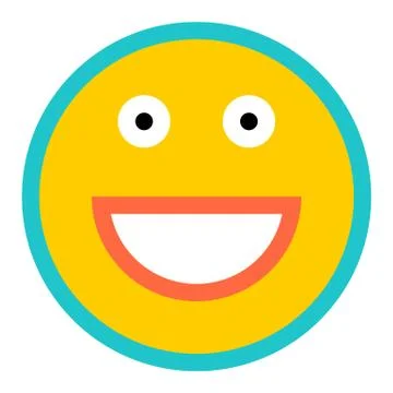 Happy Smiley Smiling Face Flat Style Illustrazione stock