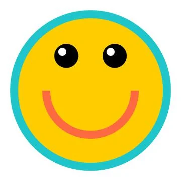 Happy Smiley Smiling Face Flat Style Illustrazione stock