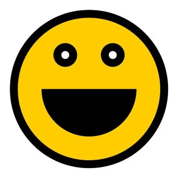 Happy Smiley Smiling Face Flat Style Stock Illustration