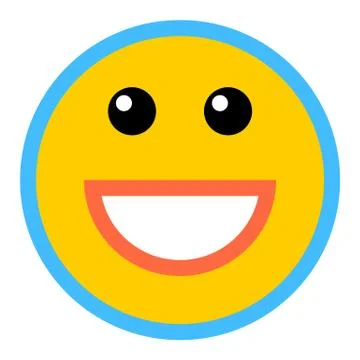 Happy Smiley Smiling Face Flat Style Illustrazione stock