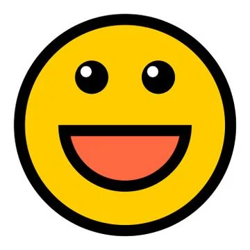 Happy Smiley Smiling Face Flat Style Illustrazione stock