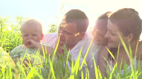 Happy smiling big family with children having fun outdoors Stock-Footage 59082451