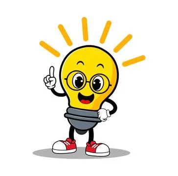 Happy Smiling Bulb Vector Illustration for Innovation Stock Illustration