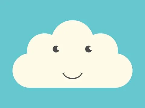 Happy smiling cloud character Stock Illustration