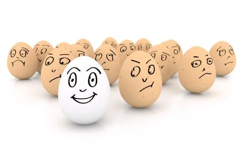 Happy smiling egg on white background Stock Illustration