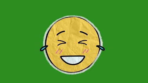 Happy Smiling Emoji Paper Texture Overlay | Cute Hand Drawn Face Animation  Stock Footage 331003156