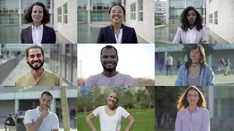 Happy smiling employees looking at camera Stock Footage 114565002