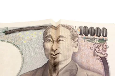 Happy smiling face on Japanese bill Stock Photos