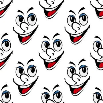 Happy smiling face seamless background pattern Stock Illustration